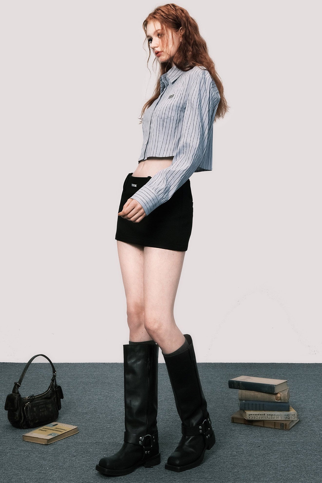 Loose Fit Striped Long-Sleeved Shirt
