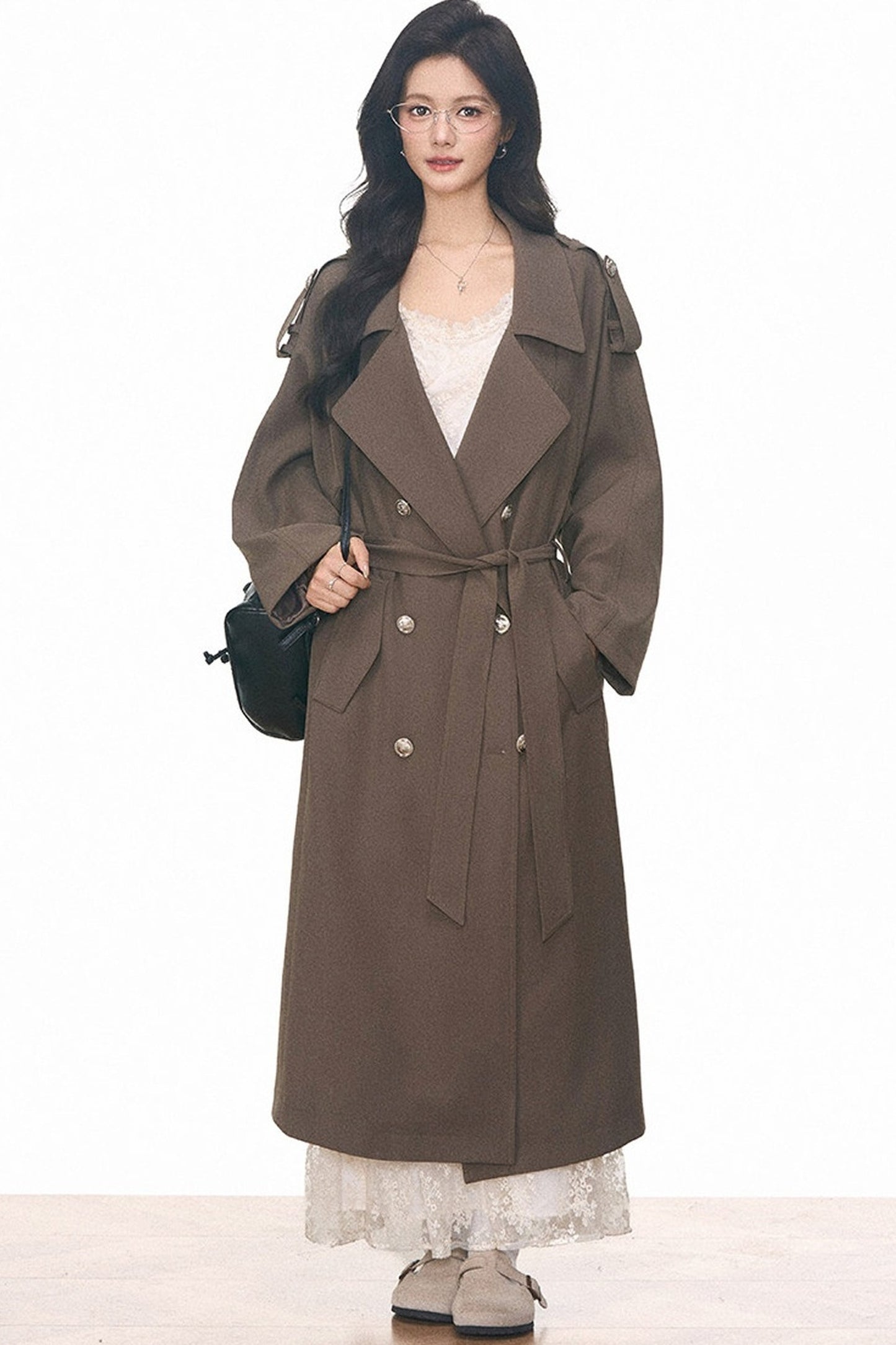 Women's Mid-Length Windbreaker and Camisole Dress Set-Up