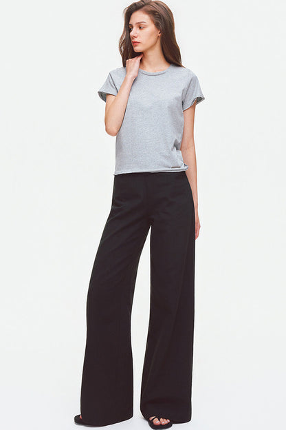 Rolled Hem Cotton T-Shirt