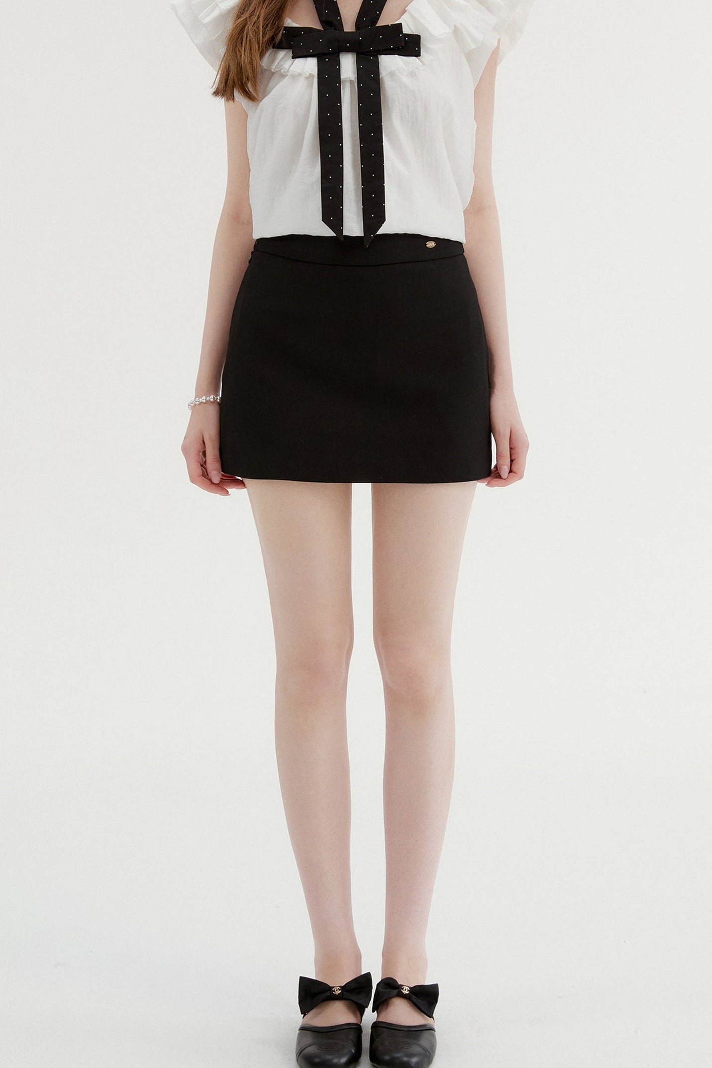 Linen A-Line Black Skirt