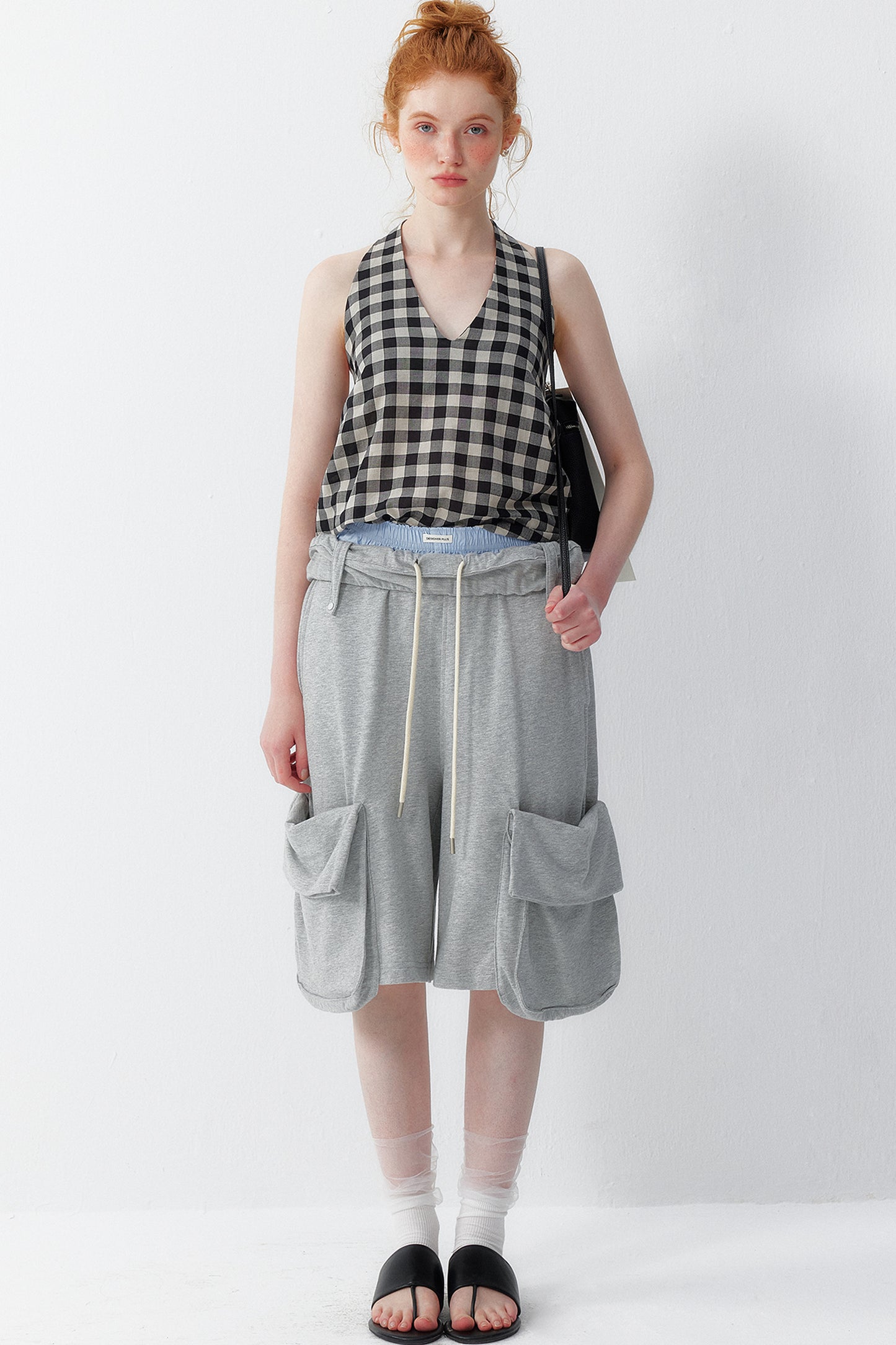 Cotton Plaid Halter Top