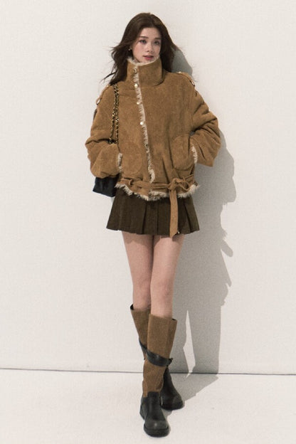 Reversible Suede Shearling Jacket Vest