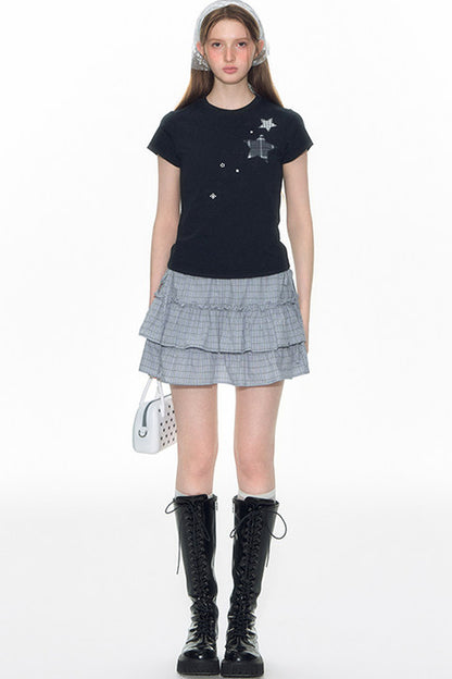 Star Patch Embroidered Short-Sleeve T-Shirt