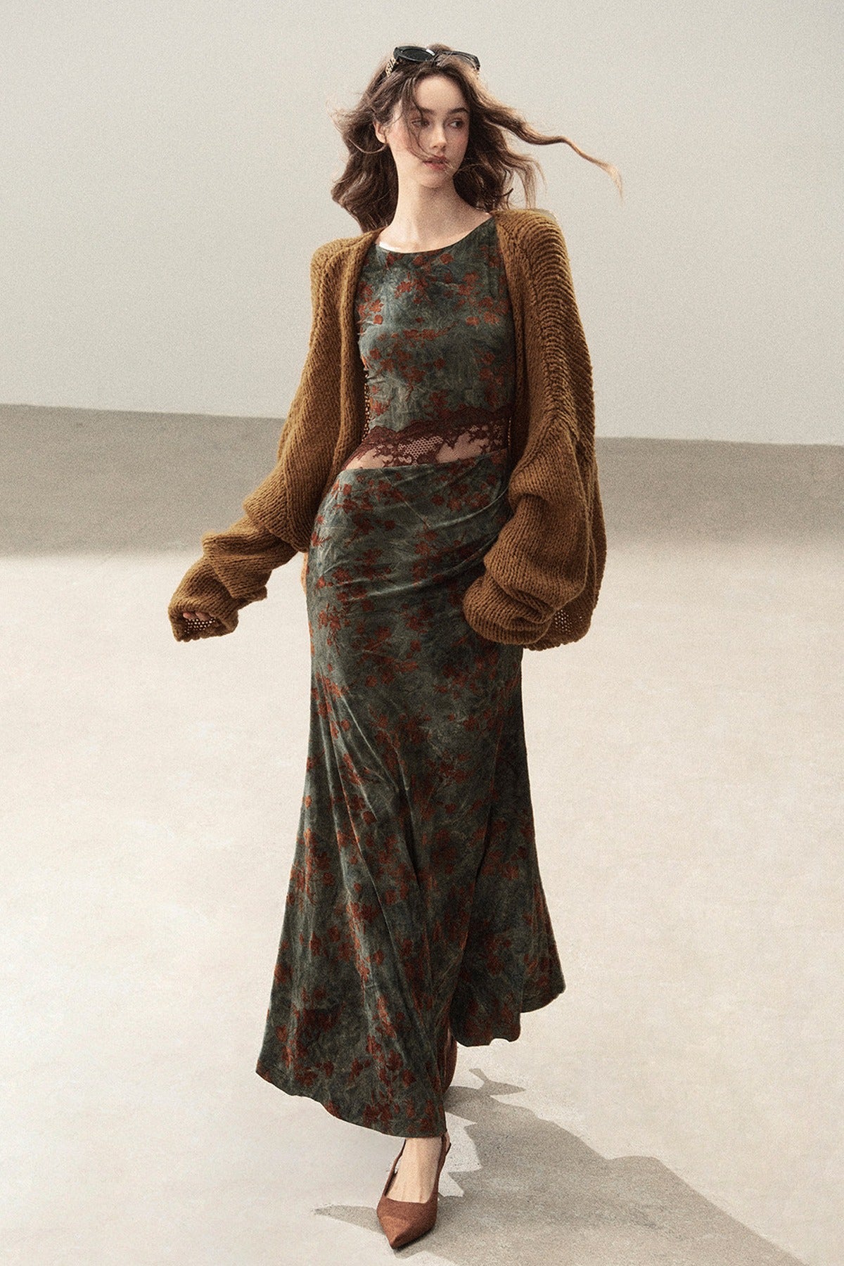 Hollow-Out Knit Cardigan Jacket