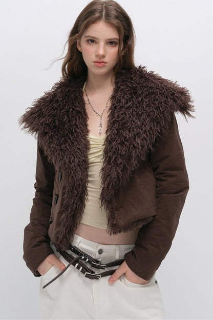 Fur Collar Shawl Down Jacket
