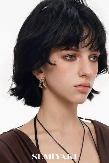 Vintage Pearl Boot Earrings