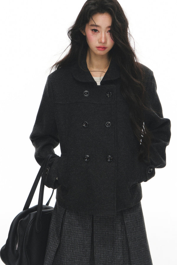 Short Wool Doll Collar Coat Set-Up