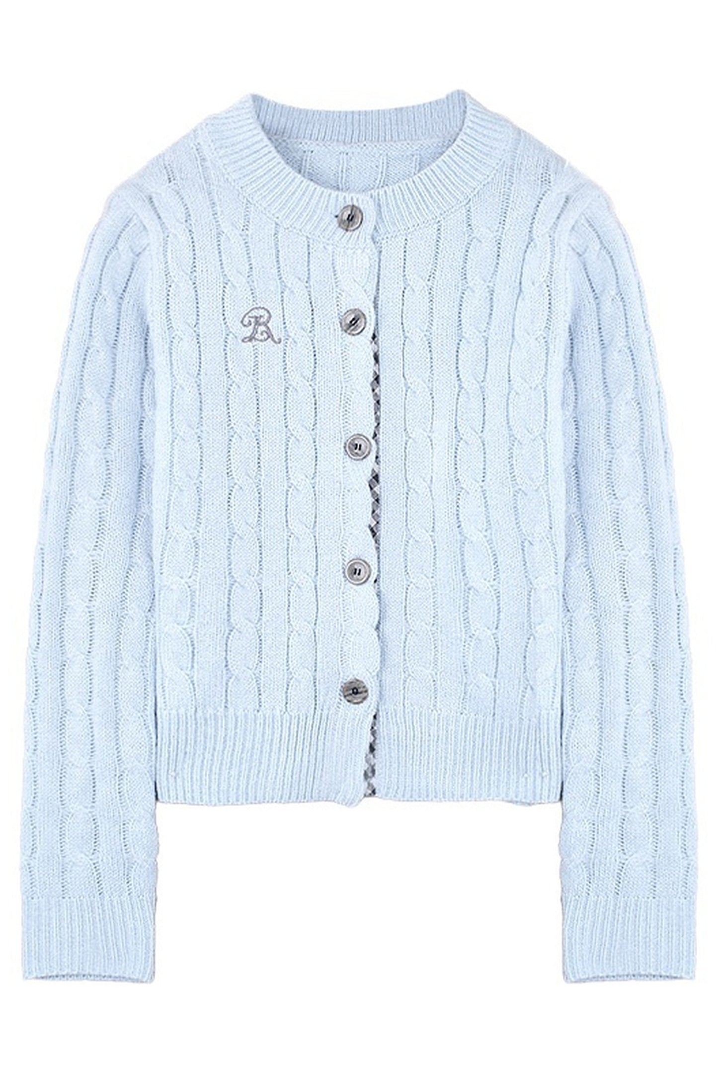 Color-Block Wool Blend Knit Cardigan Set-Up