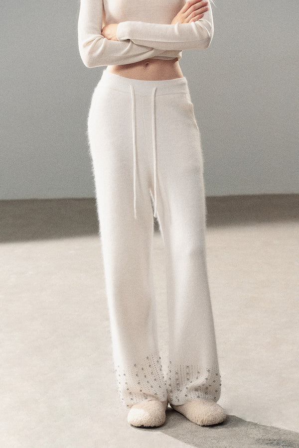 Raccoon Fur Wide-Leg Pants
