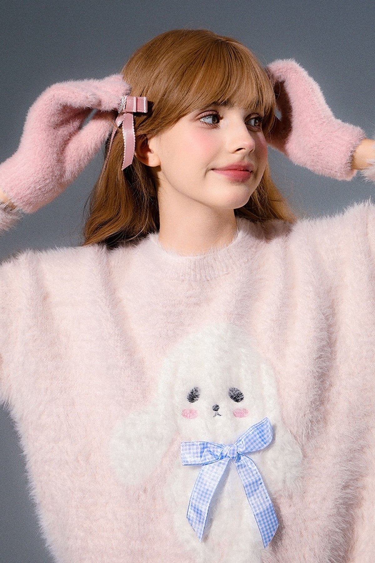 Mink Fur Bear Rabbit Knit Sweater