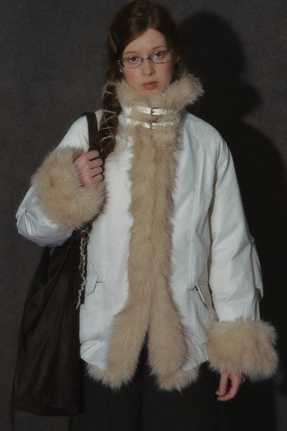 Short Fur Collar Down Jacket
