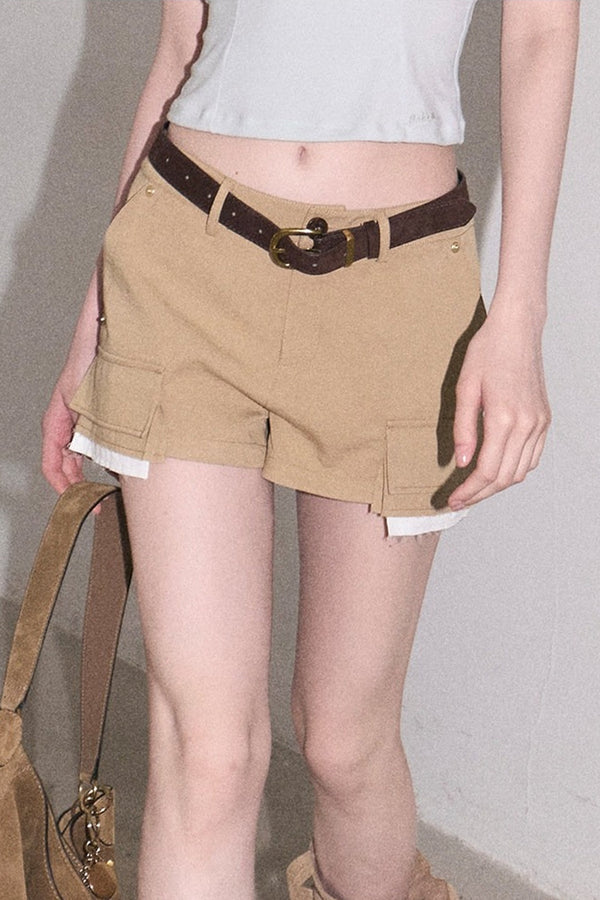 Color-Blocked Linen Pants