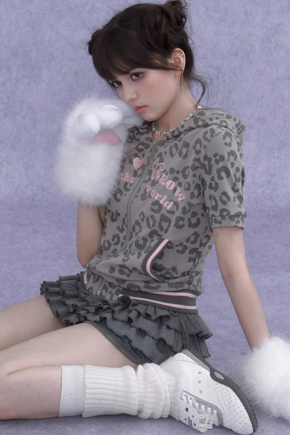Pink Leopard Cat Ear Jacket