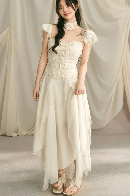 Irregular Hem Flutter Dress