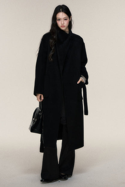 Single Button Double-Sided Wool Coat