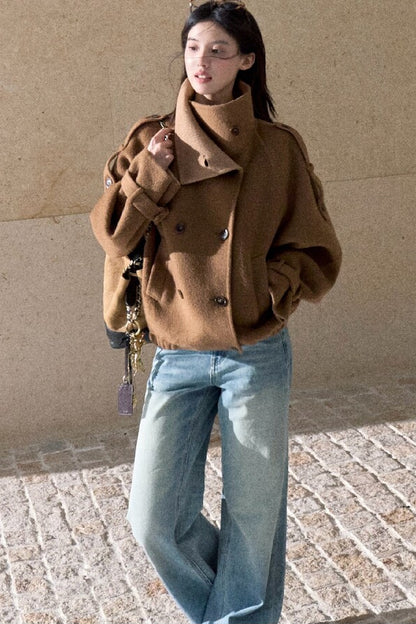 Jeans in denim lavato effetto vintage a gamba dritta