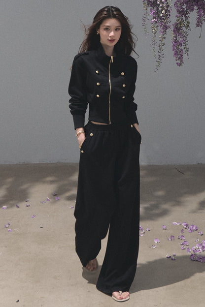 Jacket and Wide-Leg Pants Set-Up