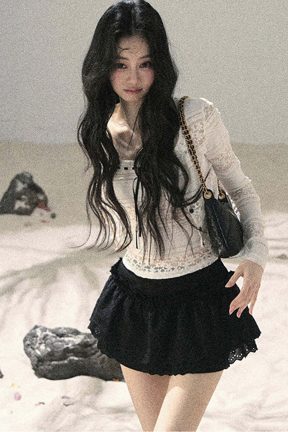 레이스 펀칭 여름 투피스 세트