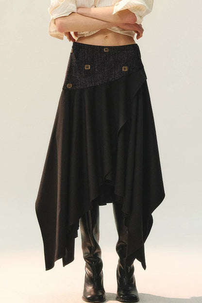 Completo rétro con gilet e gonna con perline