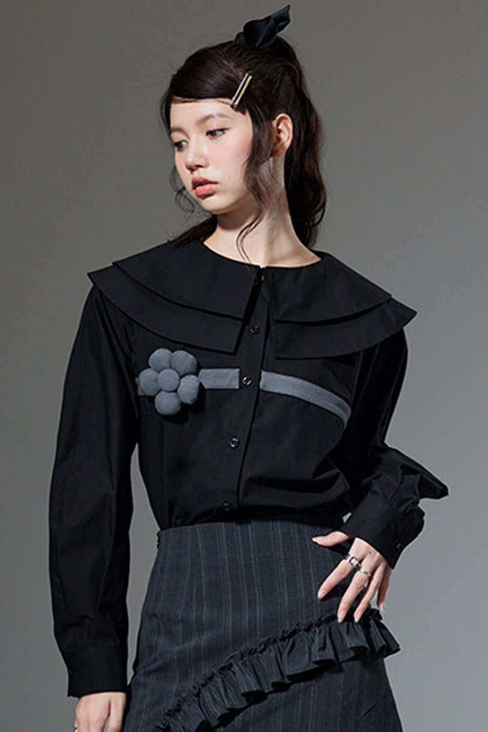 3D Floral Long Sleeve Shirt