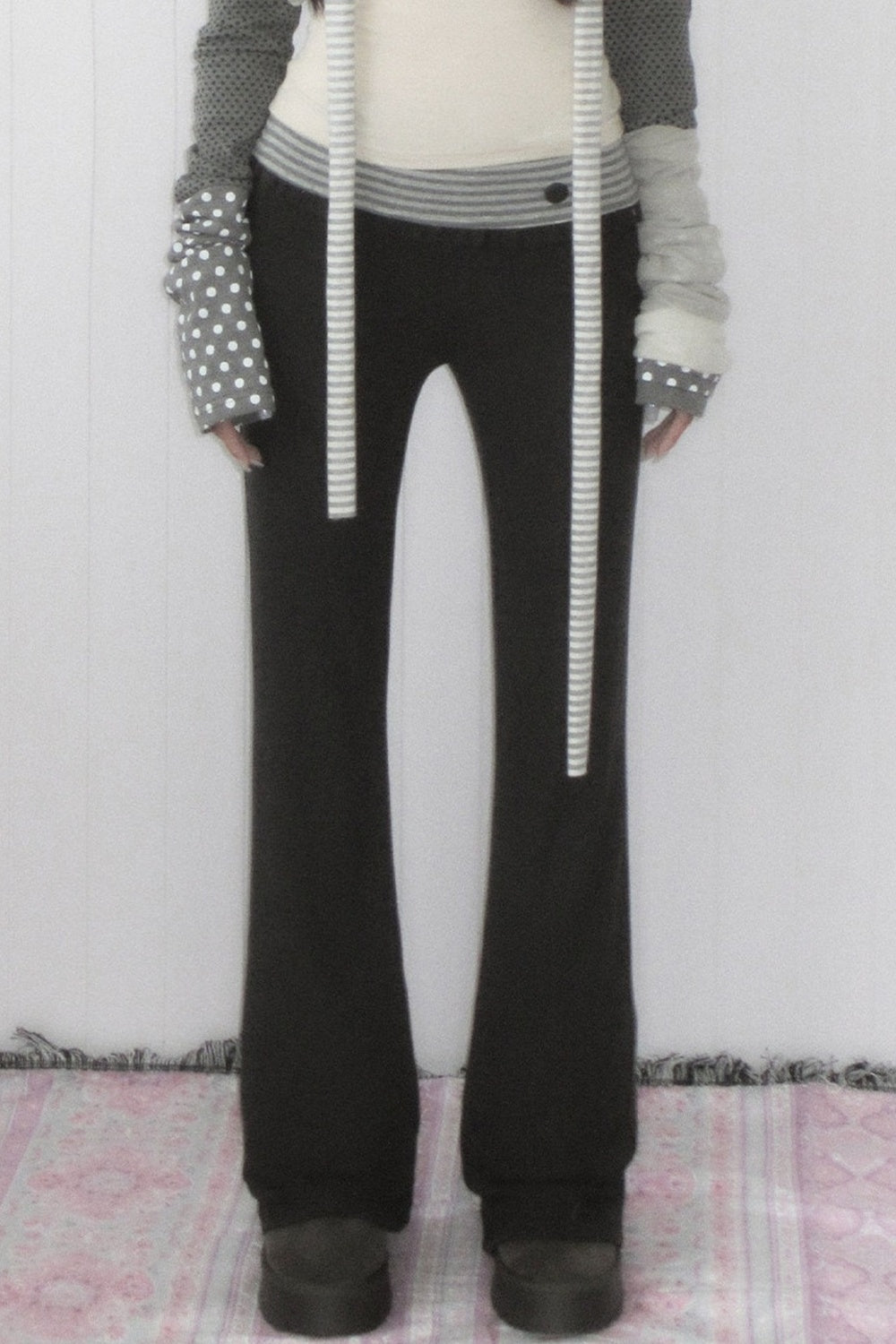 High-Waisted Striped Flared Pants