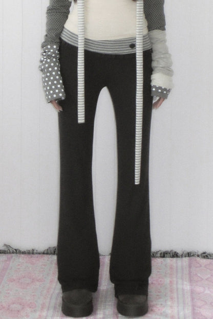 High-Waisted Striped Flared Pants