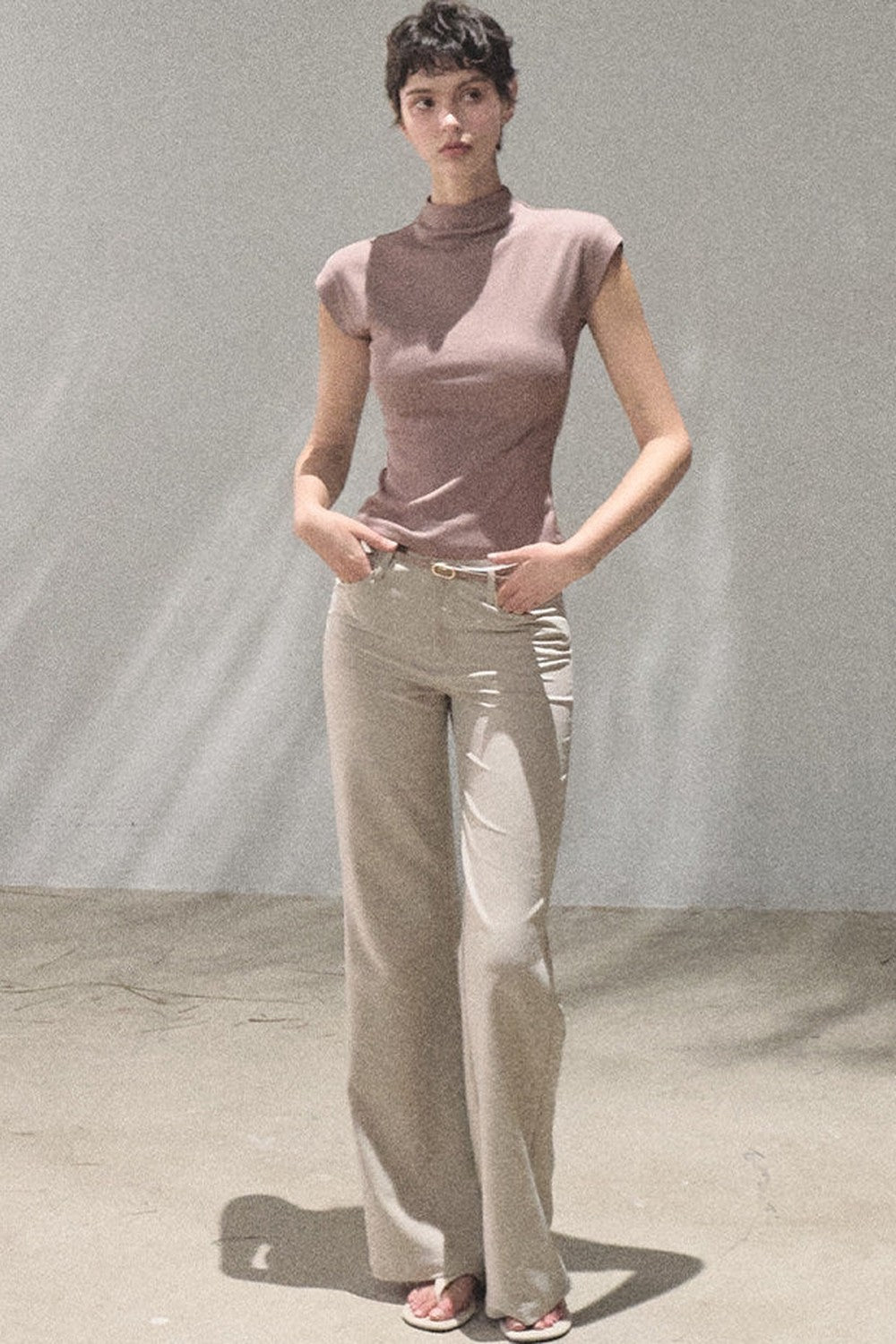 Ensemble pantalon évasé drapé en lyocell