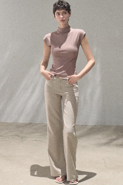 Ensemble pantalon évasé drapé en lyocell