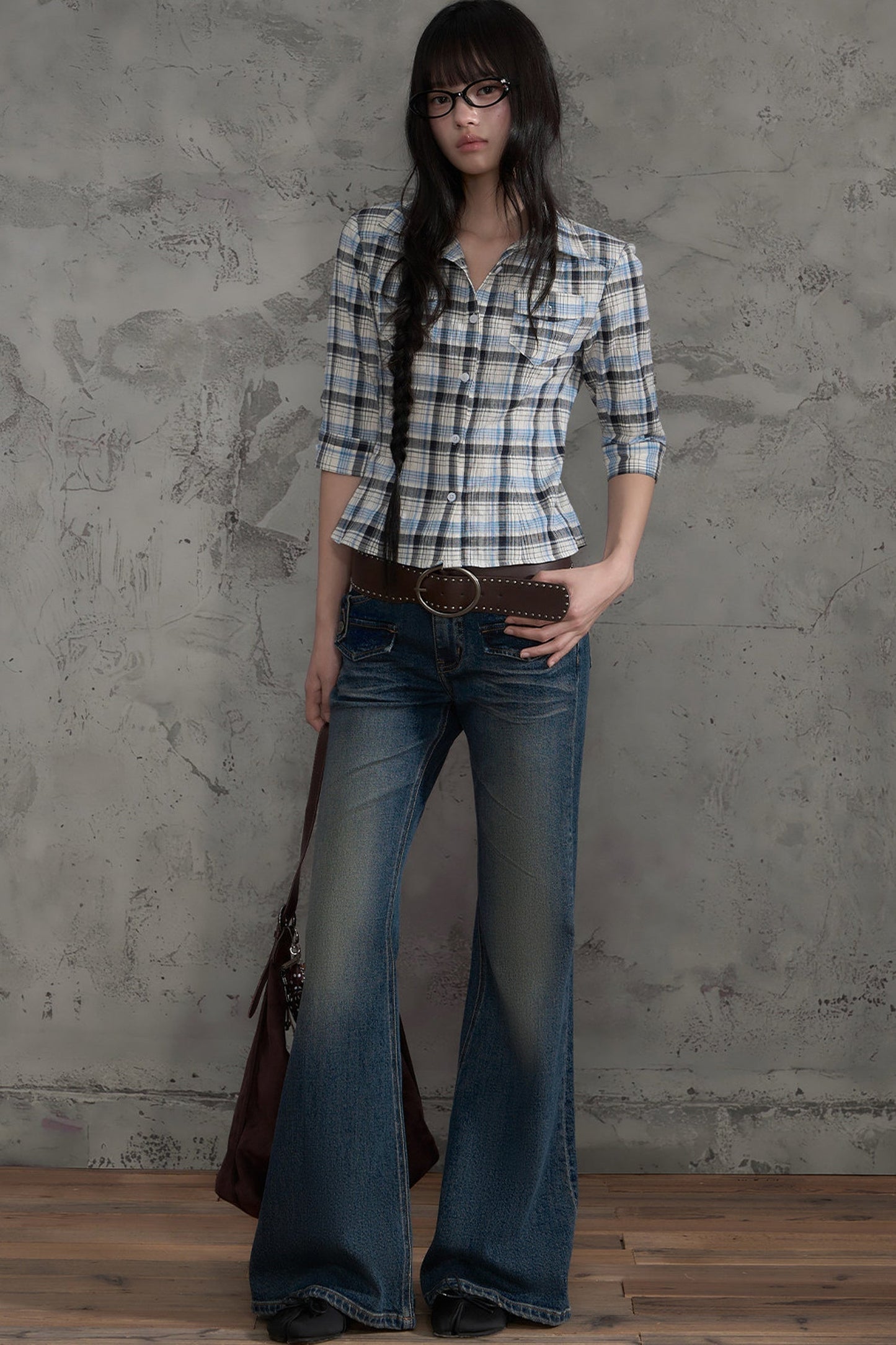 Retro Distressed Flared Pants
