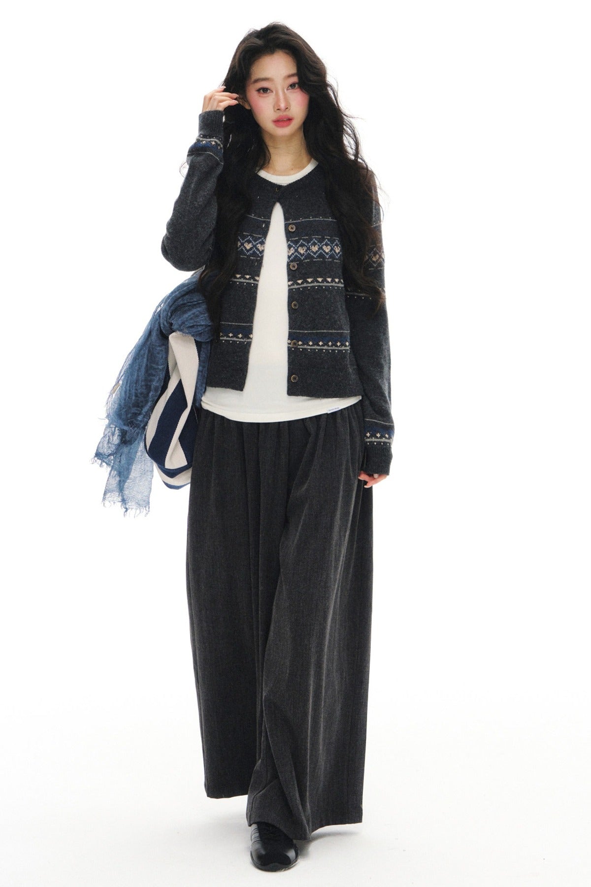 Fair Isle Wool Cardigan Set-Up