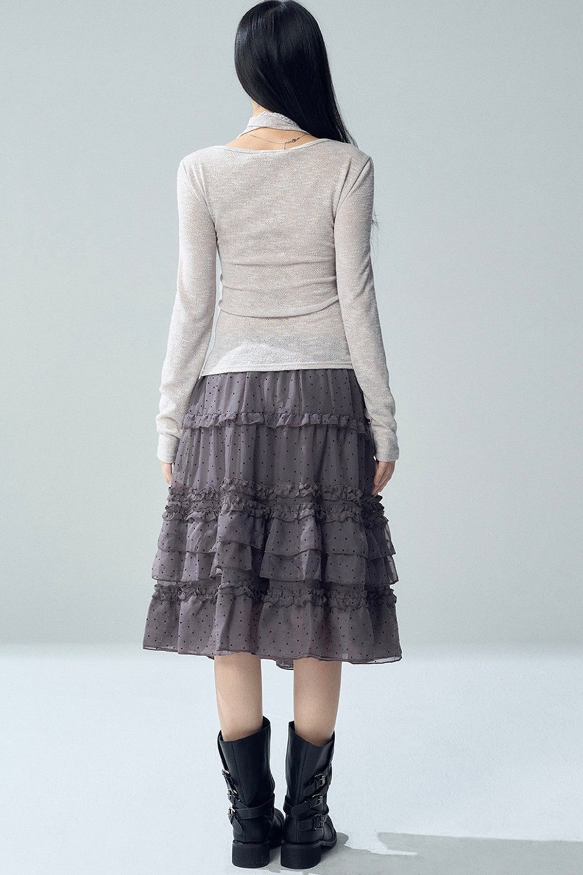 Irregular Layered-Look Knit Top