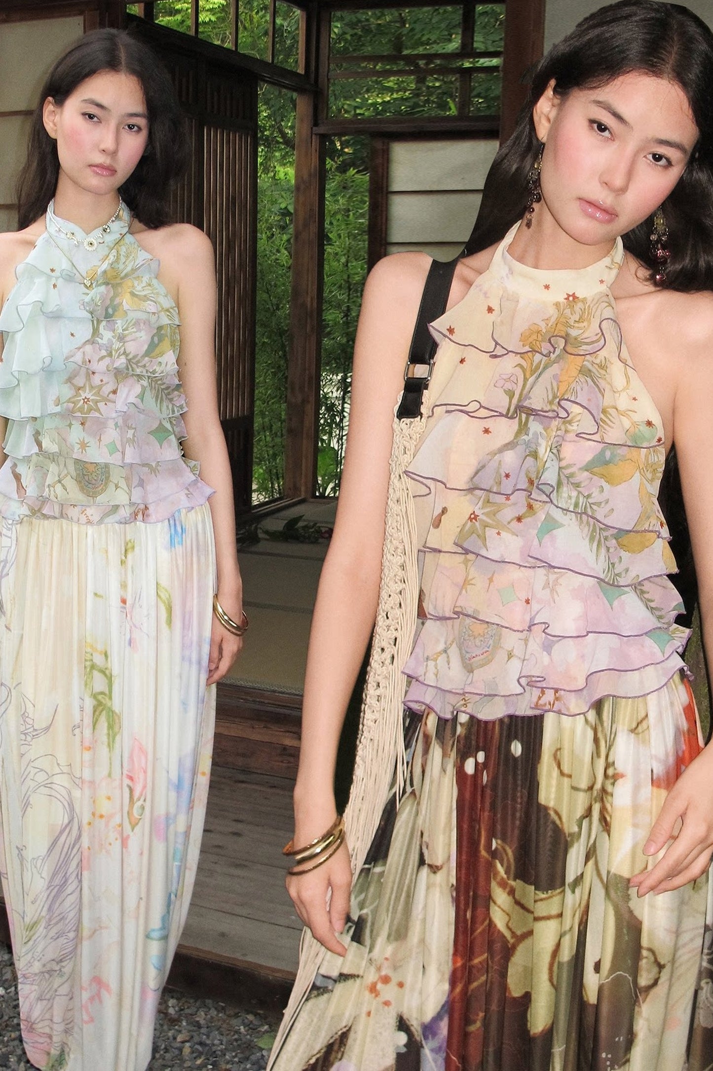 Layered Ruffle Halter Top