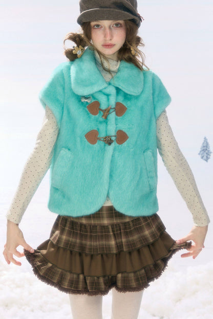 Toggle Button Lamb Wool Vest
