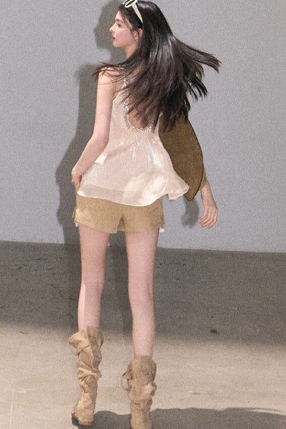 Gold Sequin Lace Top