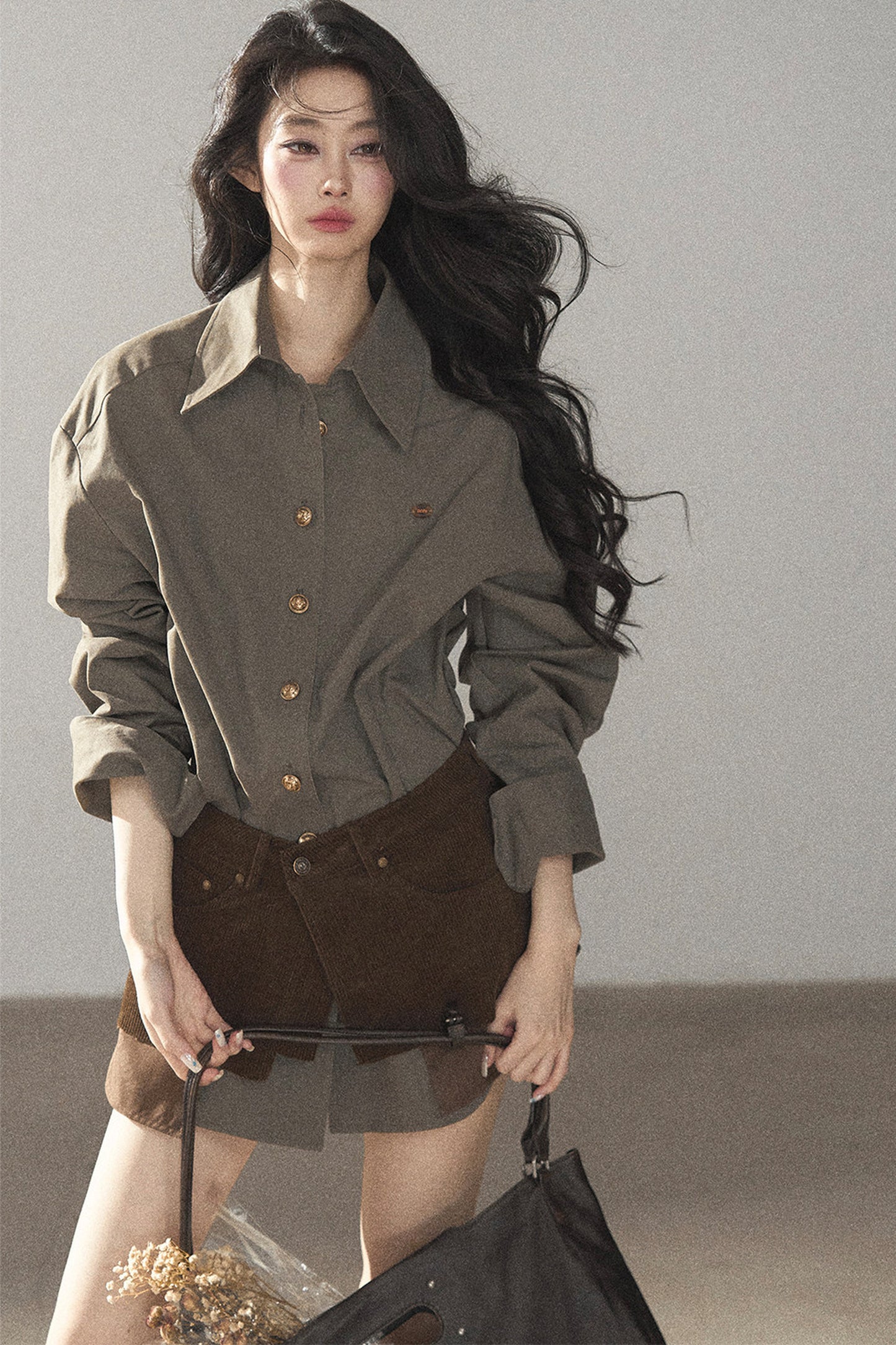 Autumnal Botanical Shirt and Skirt Set