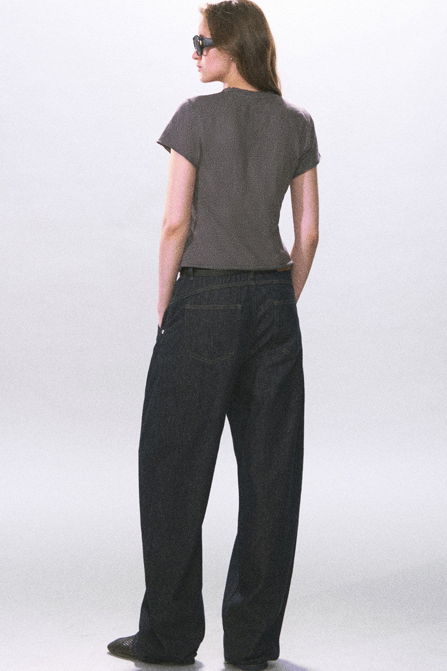 Solid Color Rolled Hem T-Shirt
