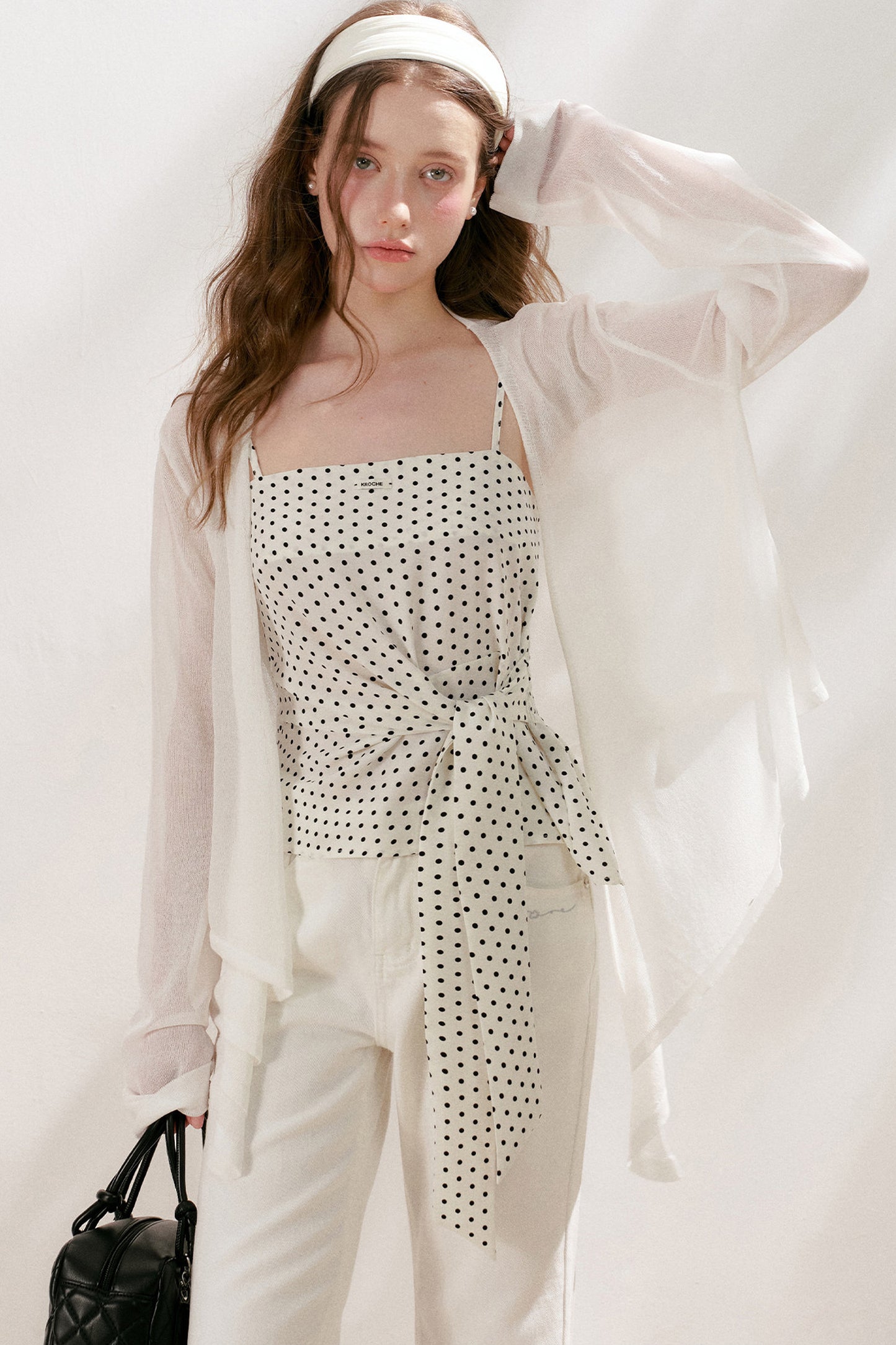 Asymmetrical Polka Dot Camisole