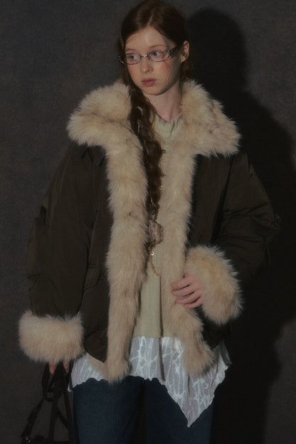 Short Fur Collar Down Jacket