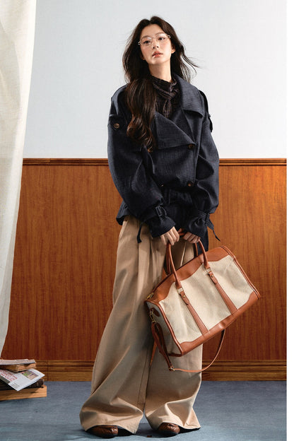 Retro Denim Trench Coat
