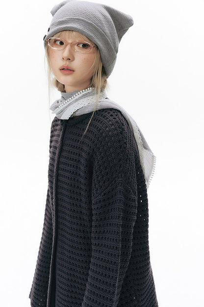 Textured Knitted Cat Ear Headwrap Hat