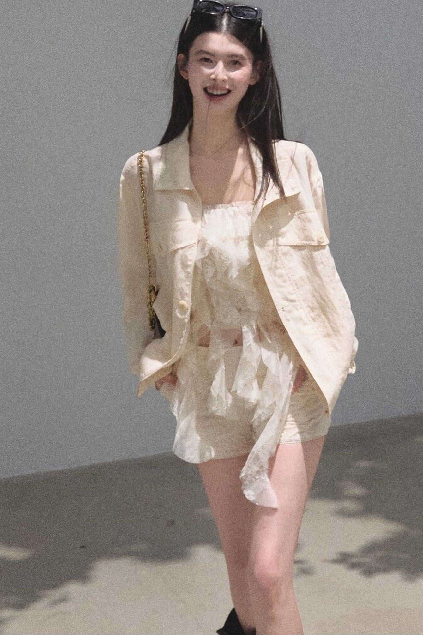 Slim-Fit High-Waisted Suit Shorts