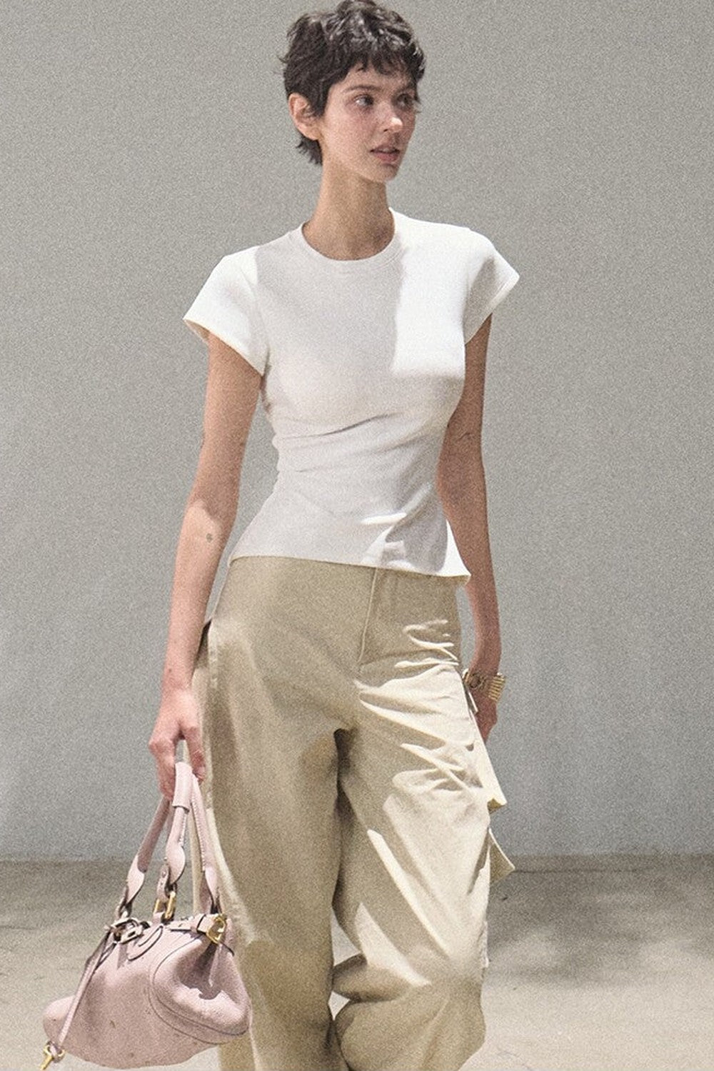 Pantaloni cargo a gamba larga
