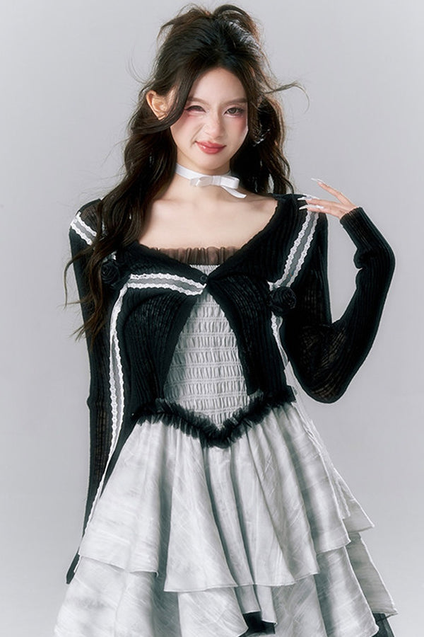 Pom-Pom Knit Cardigan