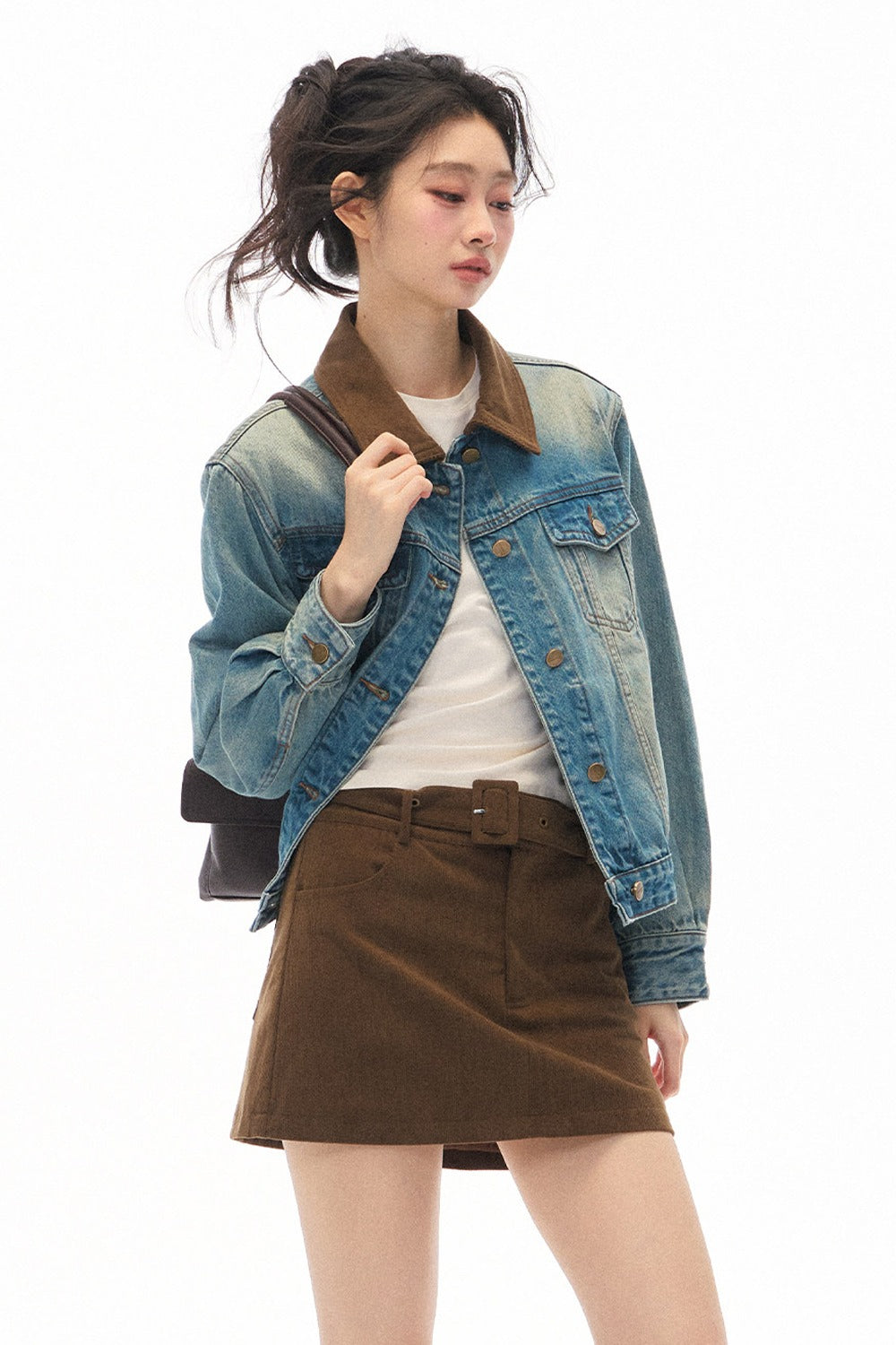 Blue Vintage Denim Jacket and Skirt Set-Up