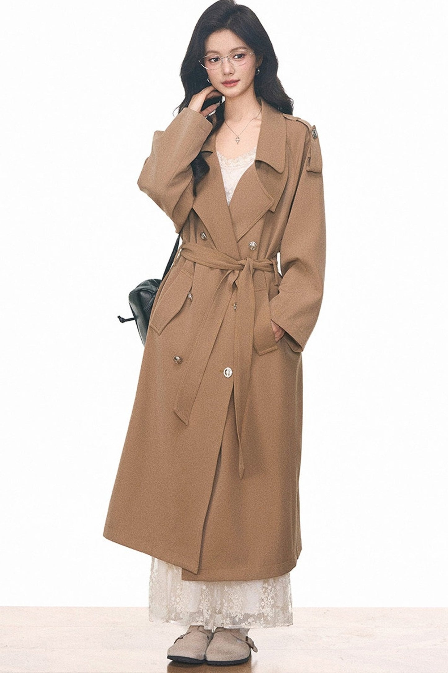 Women's Mid-Length Windbreaker and Camisole Dress Set-Up
