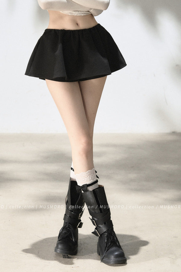 Elastic Waist A-Line Skirt