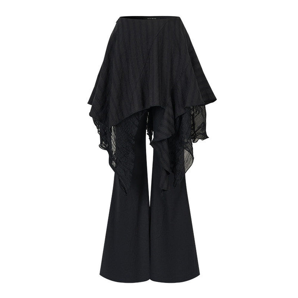 Pantalon Irrégulier à Dentelle Détachable