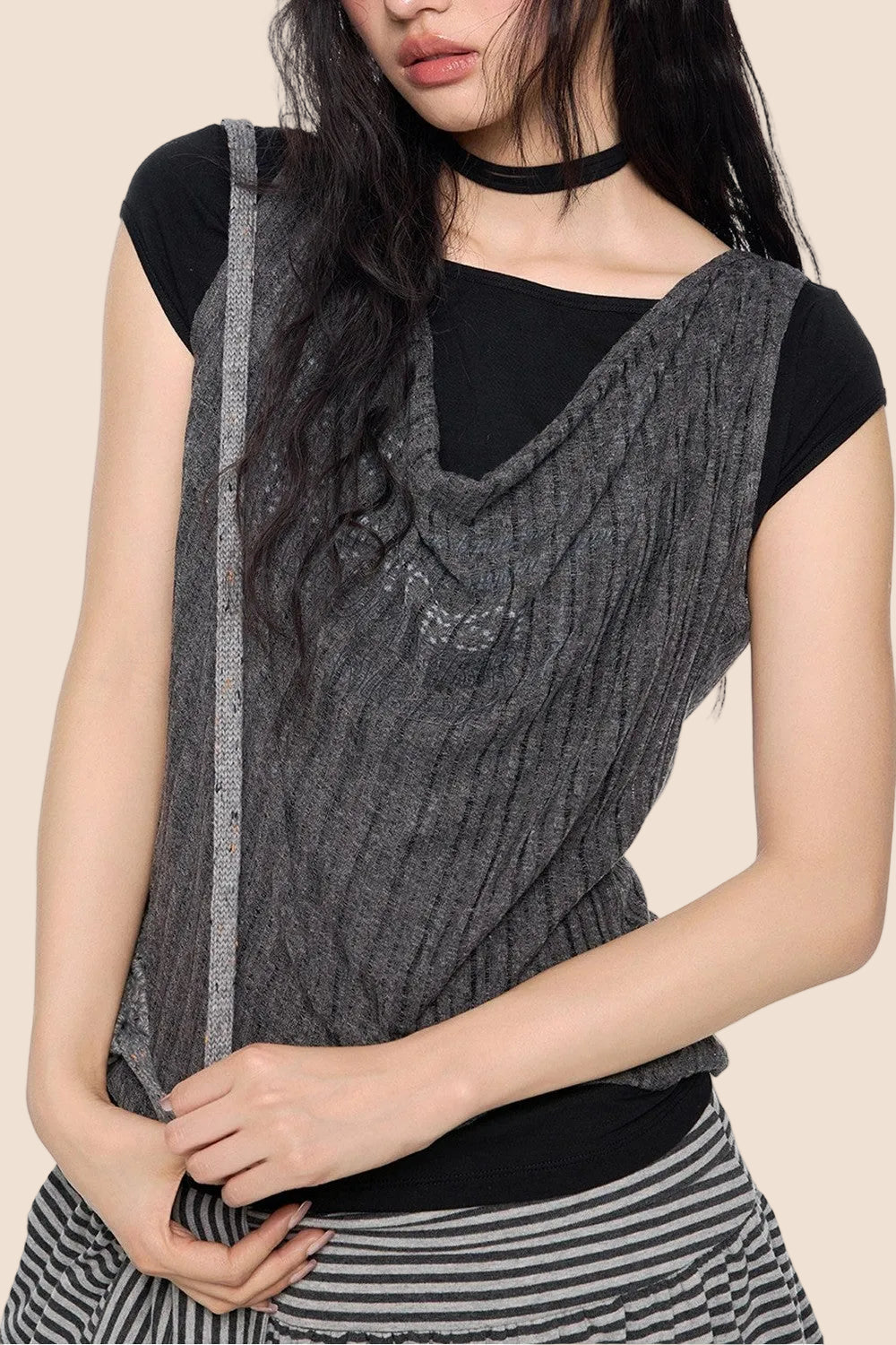 Vintage Scoop Neck Knit Top