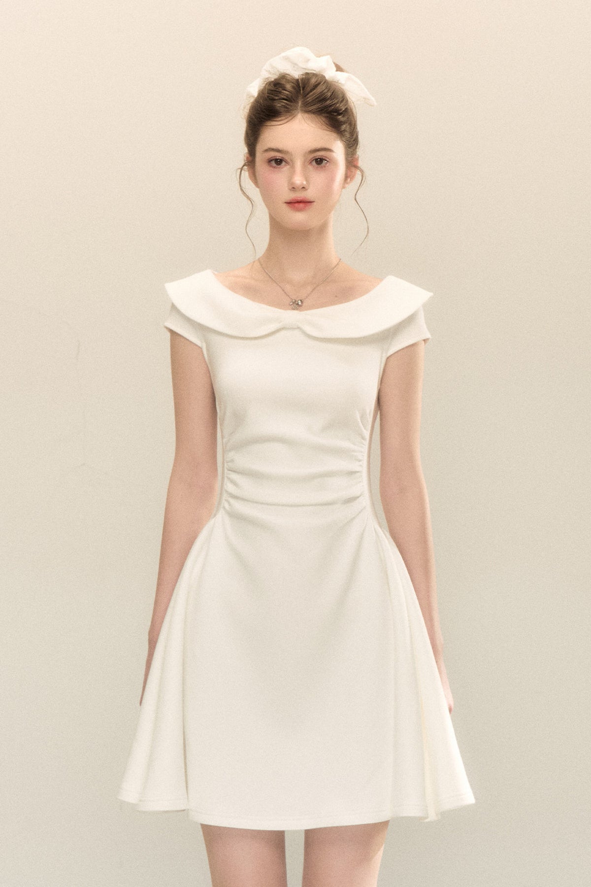 Air Layer Doll Collar Pleated Puffy Dress