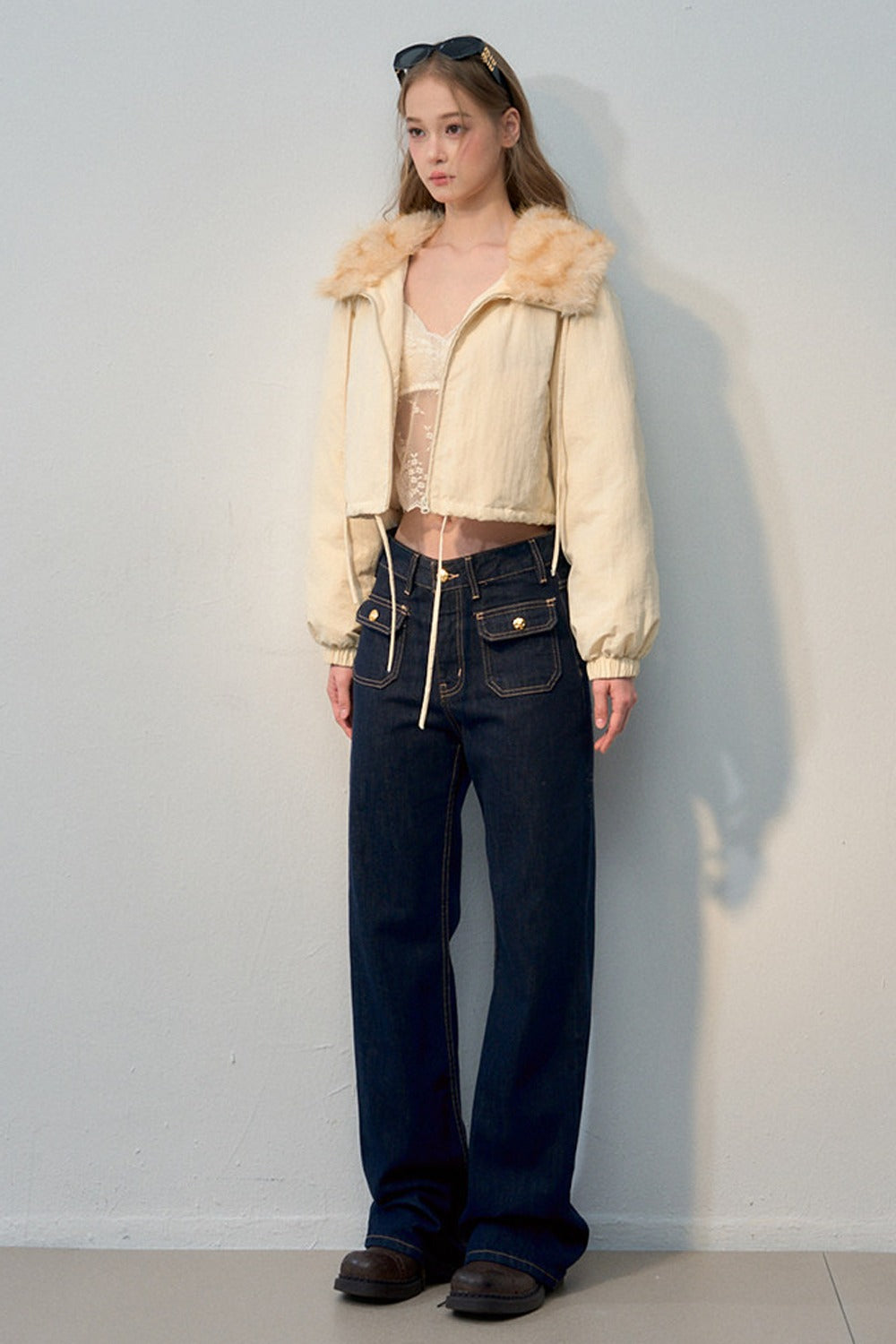 High-Waisted Wide-Leg Jeans
